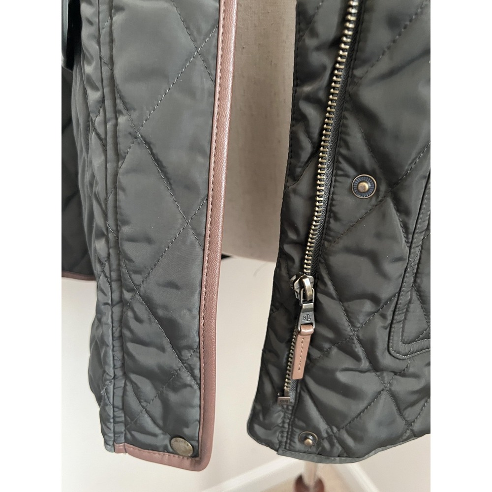 Lauren Ralph Lauren Jacket Womens Small Green Quilted Equestrian Barn Coat - Picture 6 of 12